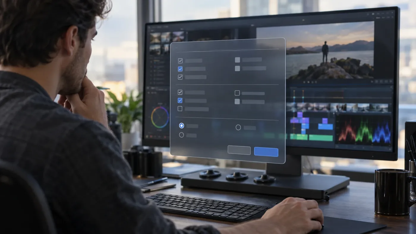 Illustration of DaVinci Resolve Paste Attributes categories and keyframe timing options