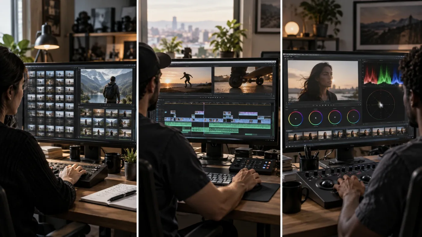 Illustration of DaVinci Resolve Edit Cut and Color page contexts for copying attributes