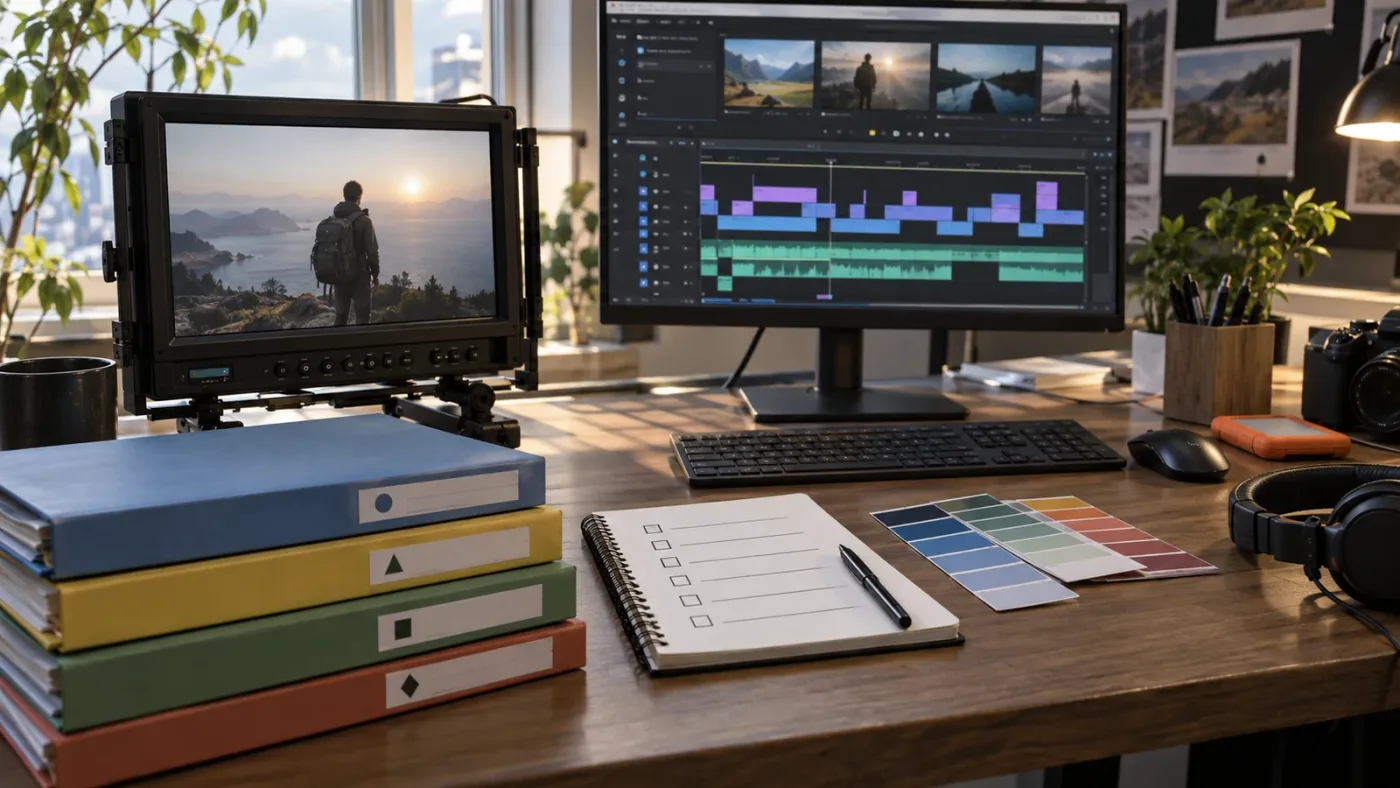 Illustration of reviewing a finished DaVinci Resolve practice export