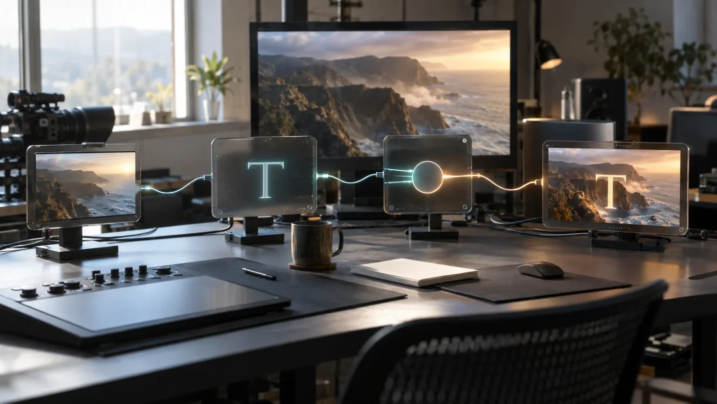 Illustration of checking a DaVinci Resolve Fusion title before rebuilding its cache