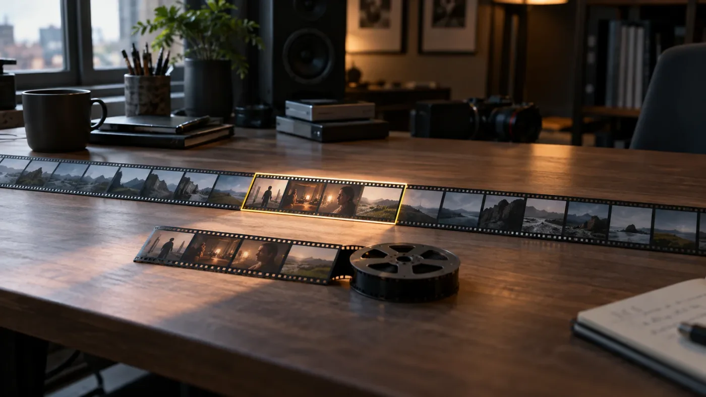 Illustration of a DaVinci Resolve timeline with a highlighted render range and a full timeline export control