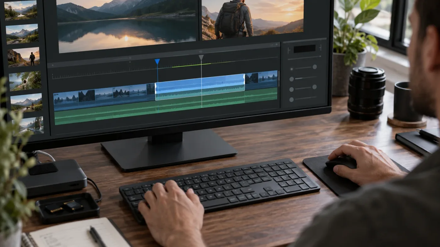 Illustration of exact DaVinci Resolve timeline In and Out points prepared for a partial render