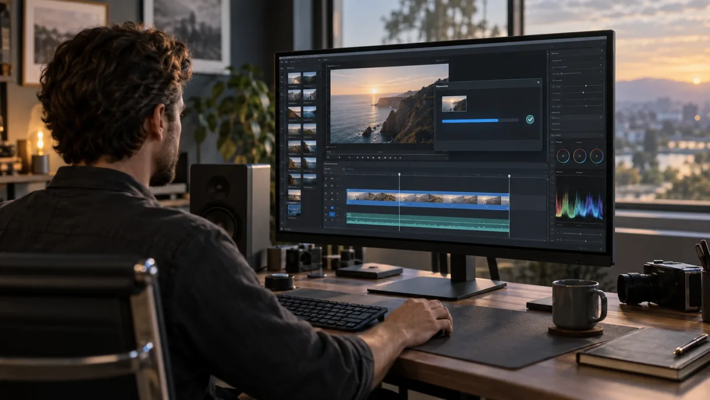 Illustration of matching DaVinci Resolve timeline and Deliver durations before starting a render