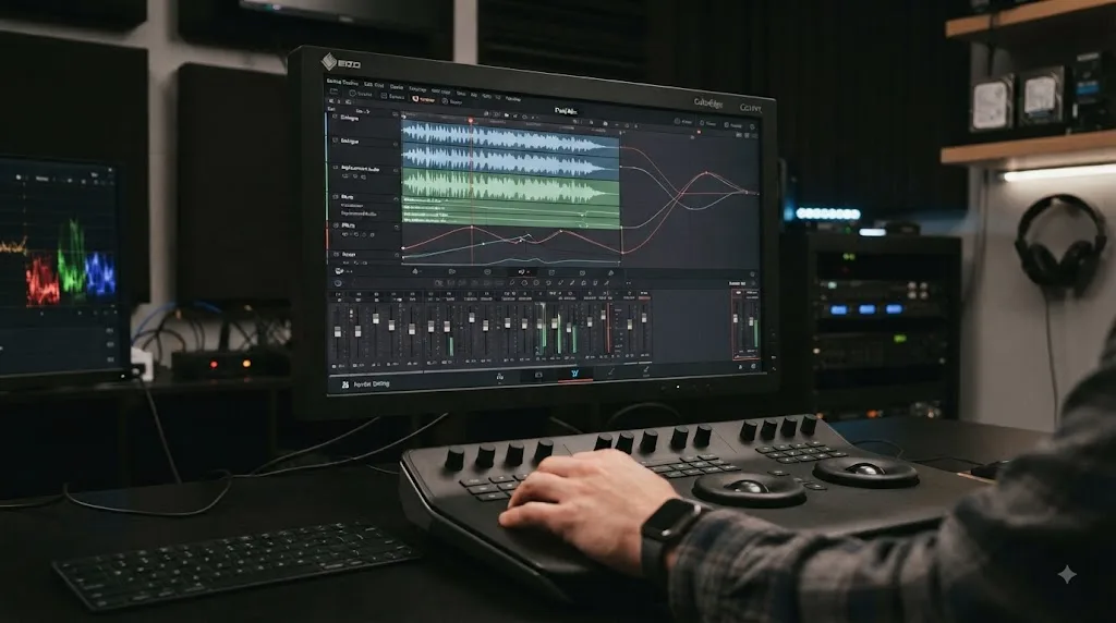 Illustration of Single Clip timeline audio versus Individual Clips source-oriented audio in DaVinci Resolve