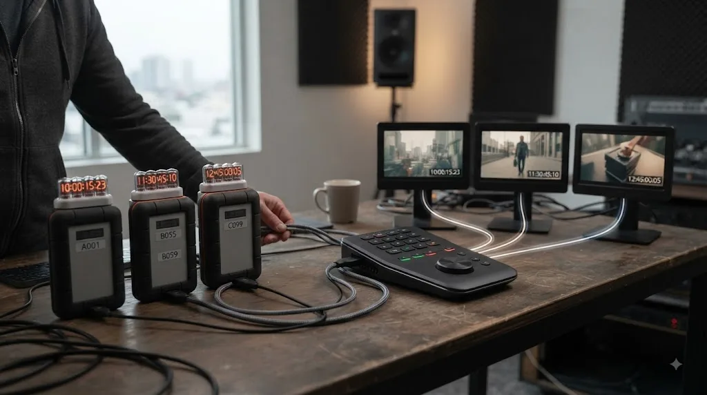 Illustration of preserving source timecode with DaVinci Resolve Individual Clips