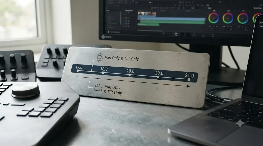 Illustration of a DaVinci Resolve version timeline marking when Pan Only and Tilt Only reframe modes were added