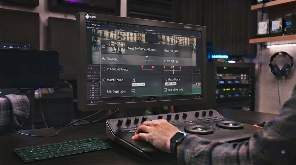 Illustration of the functional differences between the DaVinci Resolve Source Viewer and Timeline Viewer