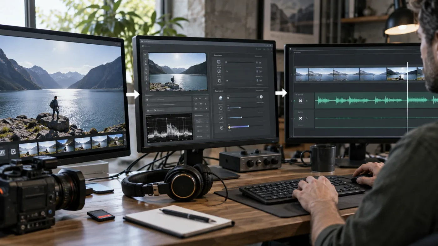 Illustration of three audio stages that can make one DaVinci Resolve channel silent