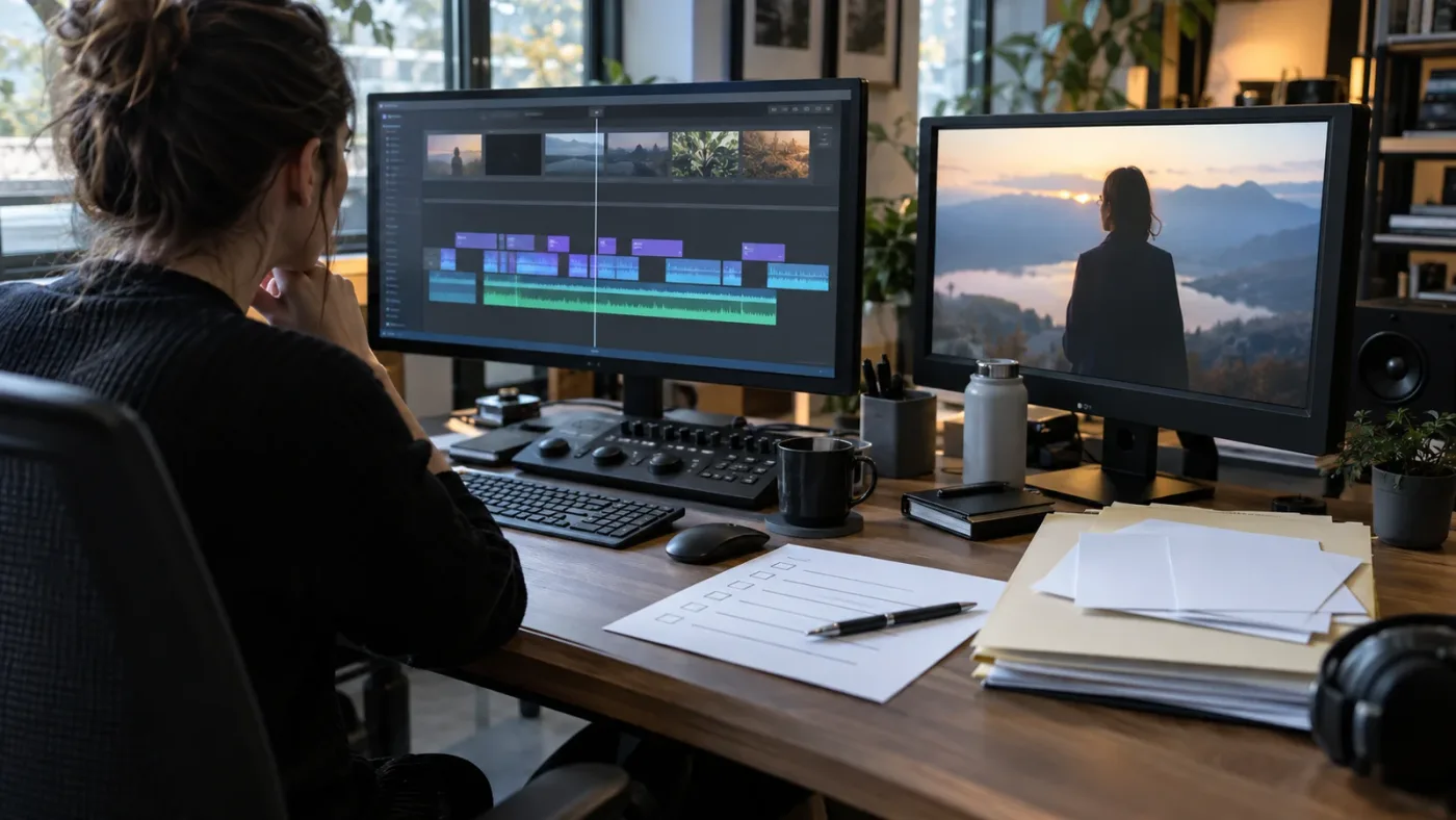 Illustration of a DaVinci Resolve subtitle delivery verification checklist
