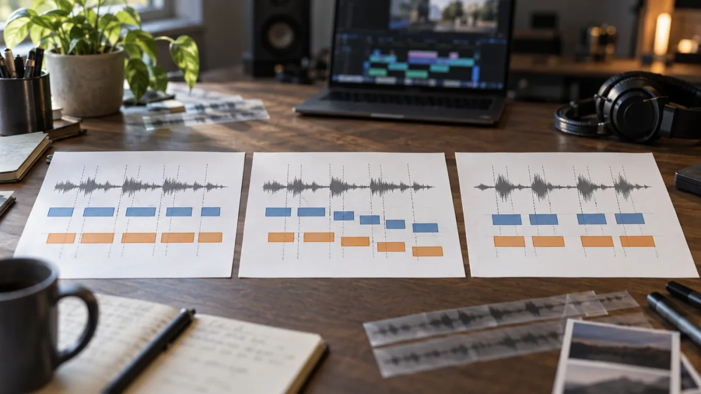 Illustration of three subtitle timing problems in DaVinci Resolve