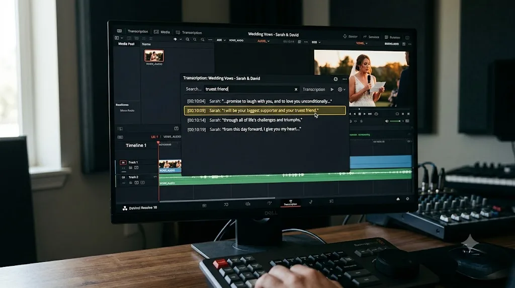 Illustration of two wedding photos from different cameras being matched to the same color grade in DaVinci Resolve