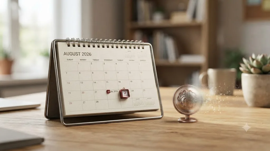 Illustration of a calendar with a countdown marker next to a fading AI model icon, representing a licensed model being phased out of a platform