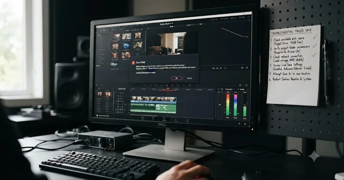 Illustration of an iPad displaying a color grading timeline next to a desktop monitor showing the same DaVinci Resolve project