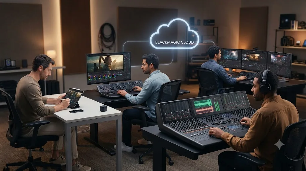 Illustration of a timeline showing DaVinci Resolve for iPad's feature growth from its 2022 launch to the 2026 update