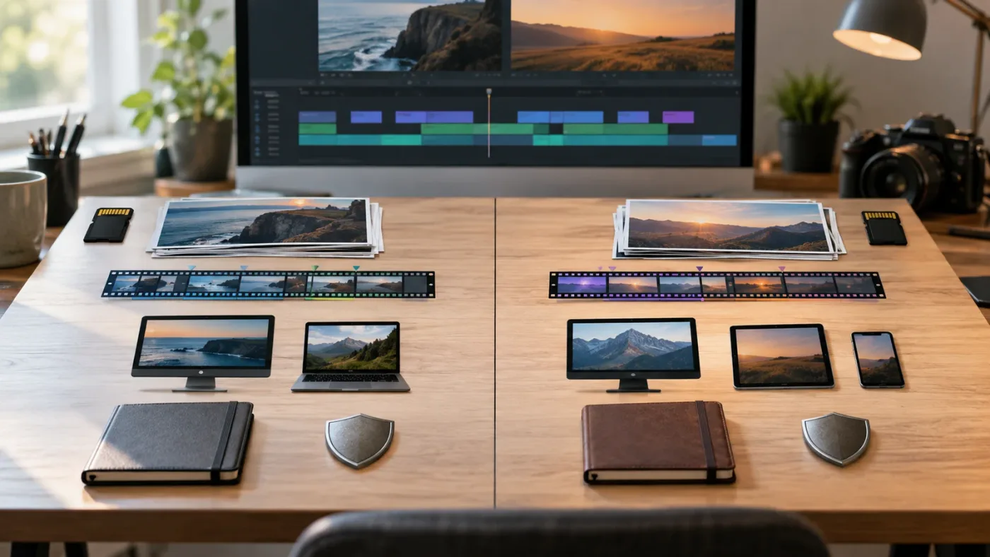 Illustration of a decision matrix comparing Doza Assist and TryUncle for DaVinci Resolve