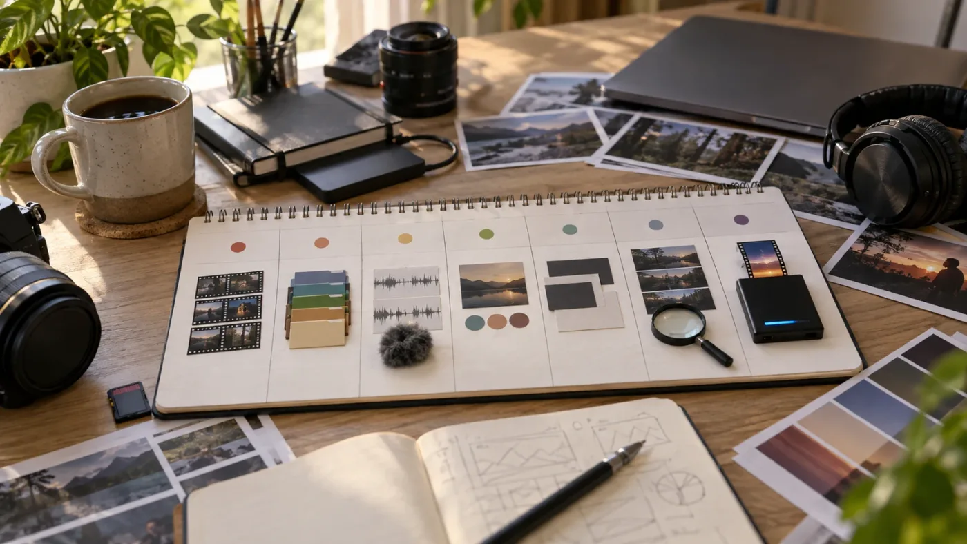 Illustration of a seven-day DaVinci Resolve recovery plan ending with a finished export