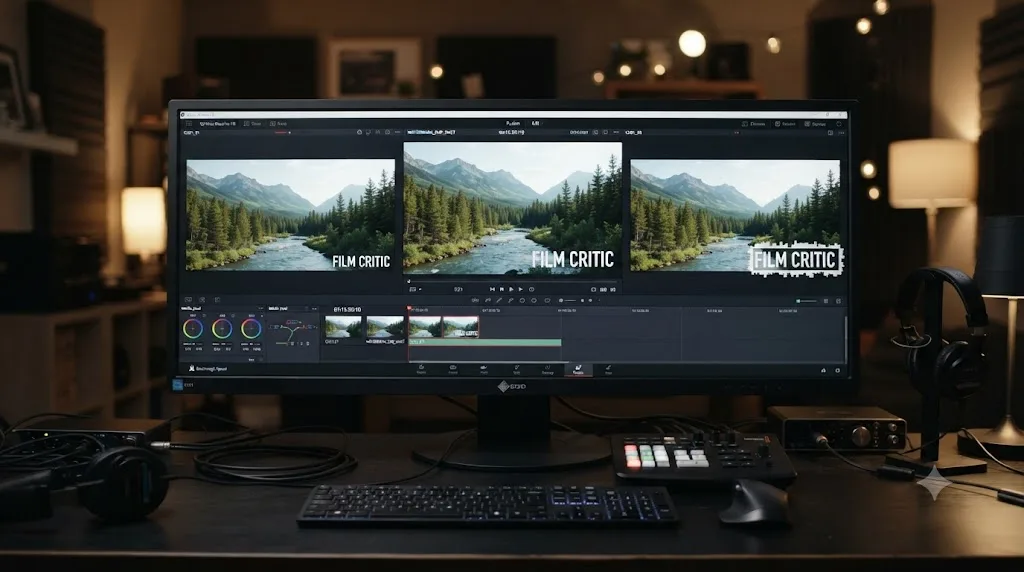Illustration comparing a correctly placed DaVinci Resolve watermark against a cut-off version and one with a transparency fringe error