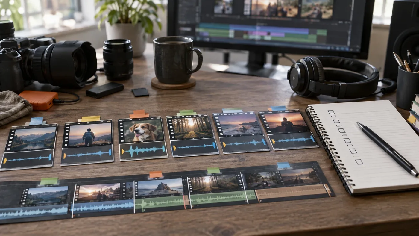 Illustration of a verification checklist for a new DaVinci Resolve timeline