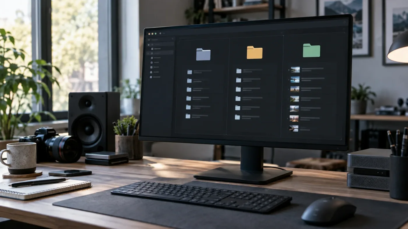 Illustration of a tidy DaVinci Resolve Project Manager with templates separated from active projects