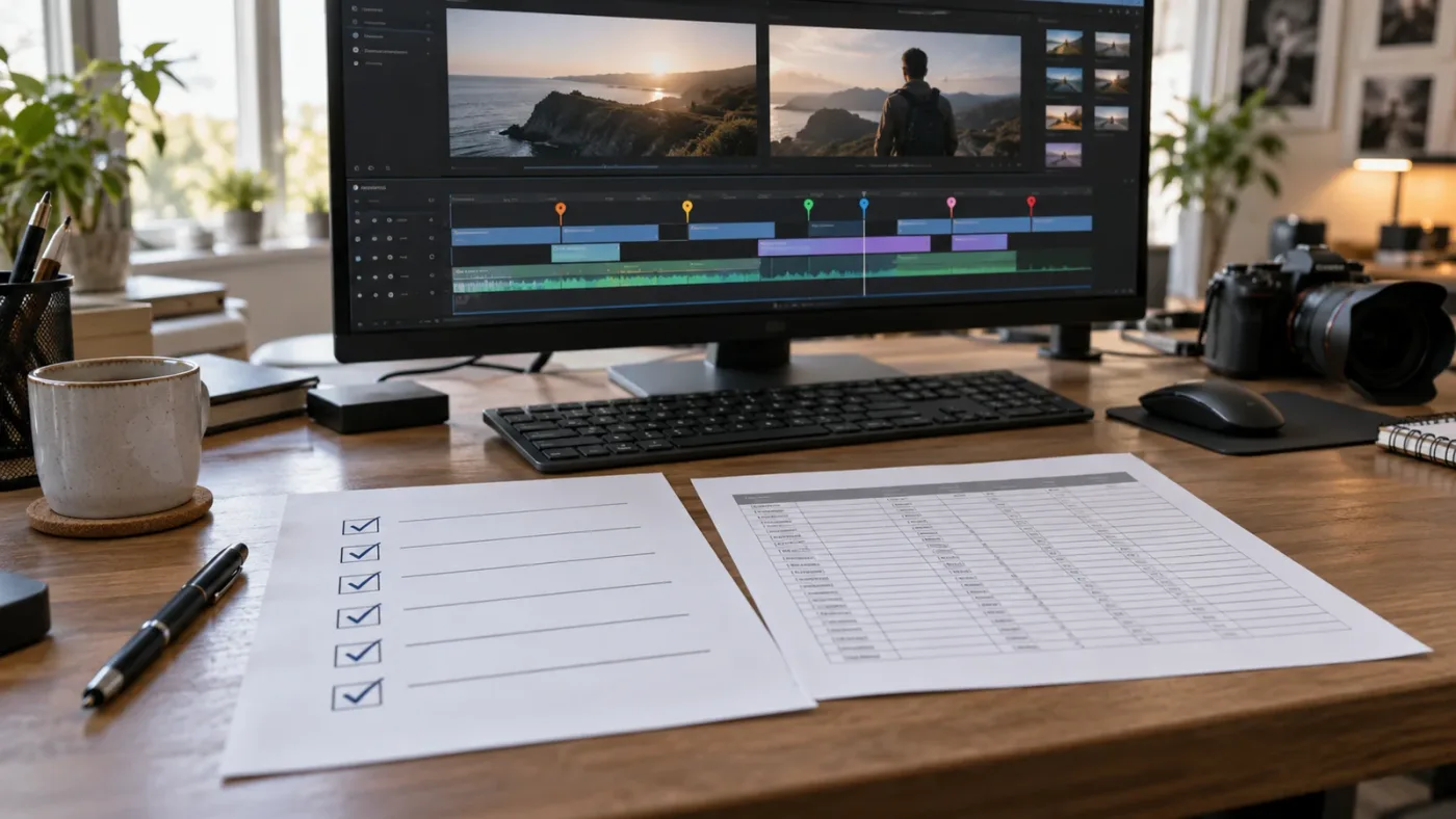 Illustration of a three-pass DaVinci Resolve workflow for creating subclips