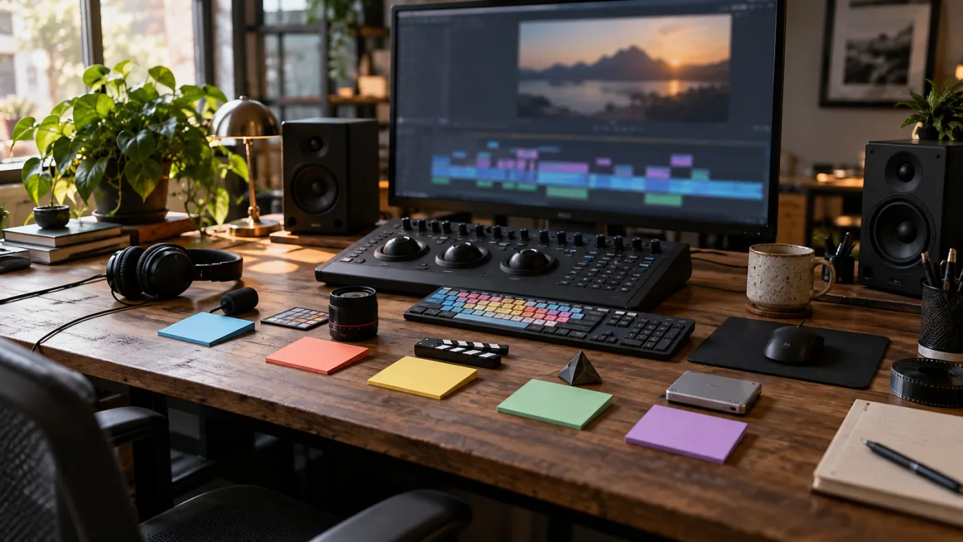 Illustration of a DaVinci Resolve finishing pass for audio color titles and delivery