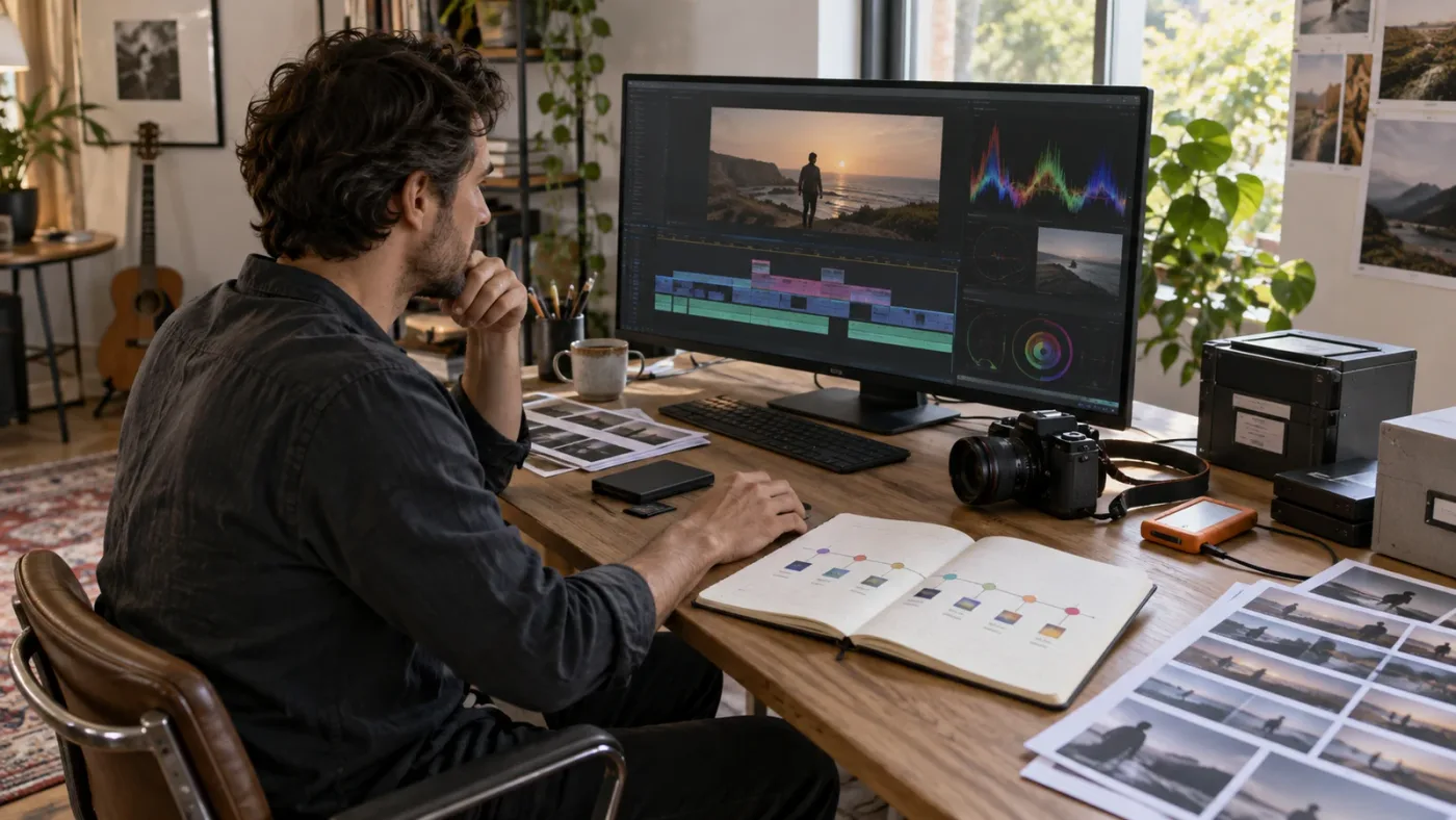 Illustration of an eight-session DaVinci Resolve learning plan