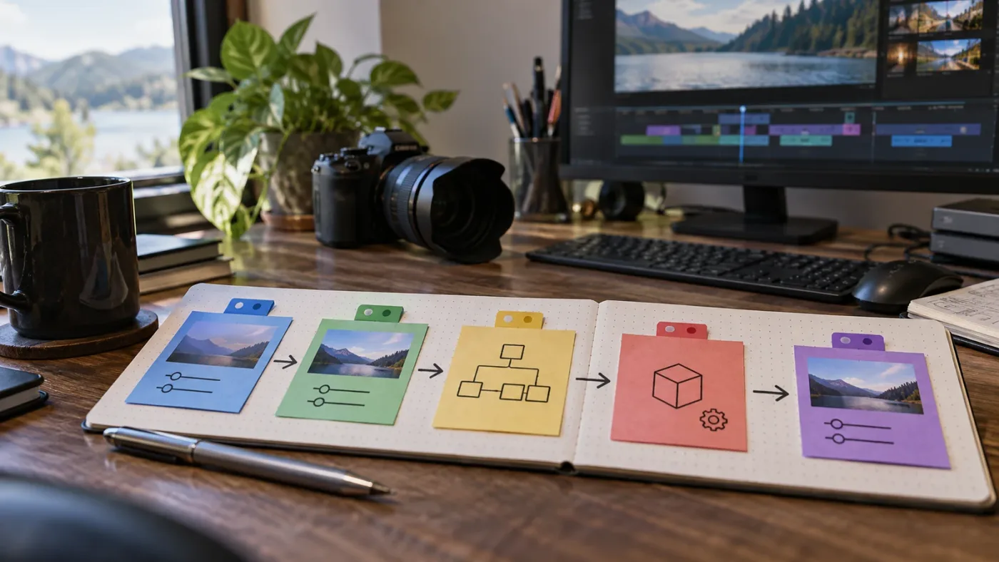 Illustration of versioning a reusable Fusion template across DaVinci Resolve releases