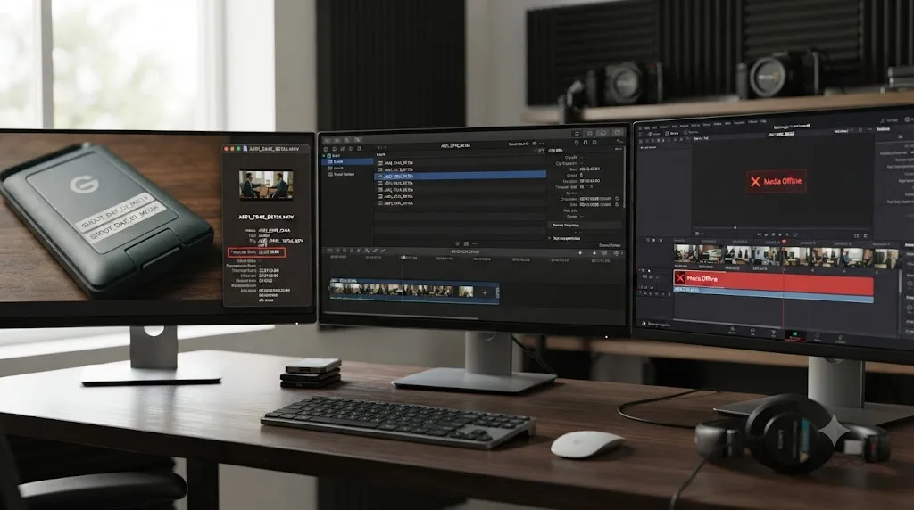 Illustration of a timecode mismatch causing offline media between Final Cut Pro and DaVinci Resolve