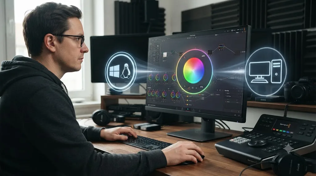 Illustration of three reasons editors switch from Final Cut Pro to DaVinci Resolve: platform reach, ACES color depth, and studio standardization