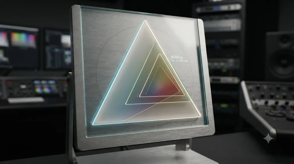 Illustration comparing the ACES2065-1, ACEScg, and ACEScct color working spaces as overlapping gamut triangles
